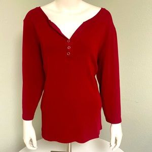 Karen Scott Red Casual Blouse Size 0X